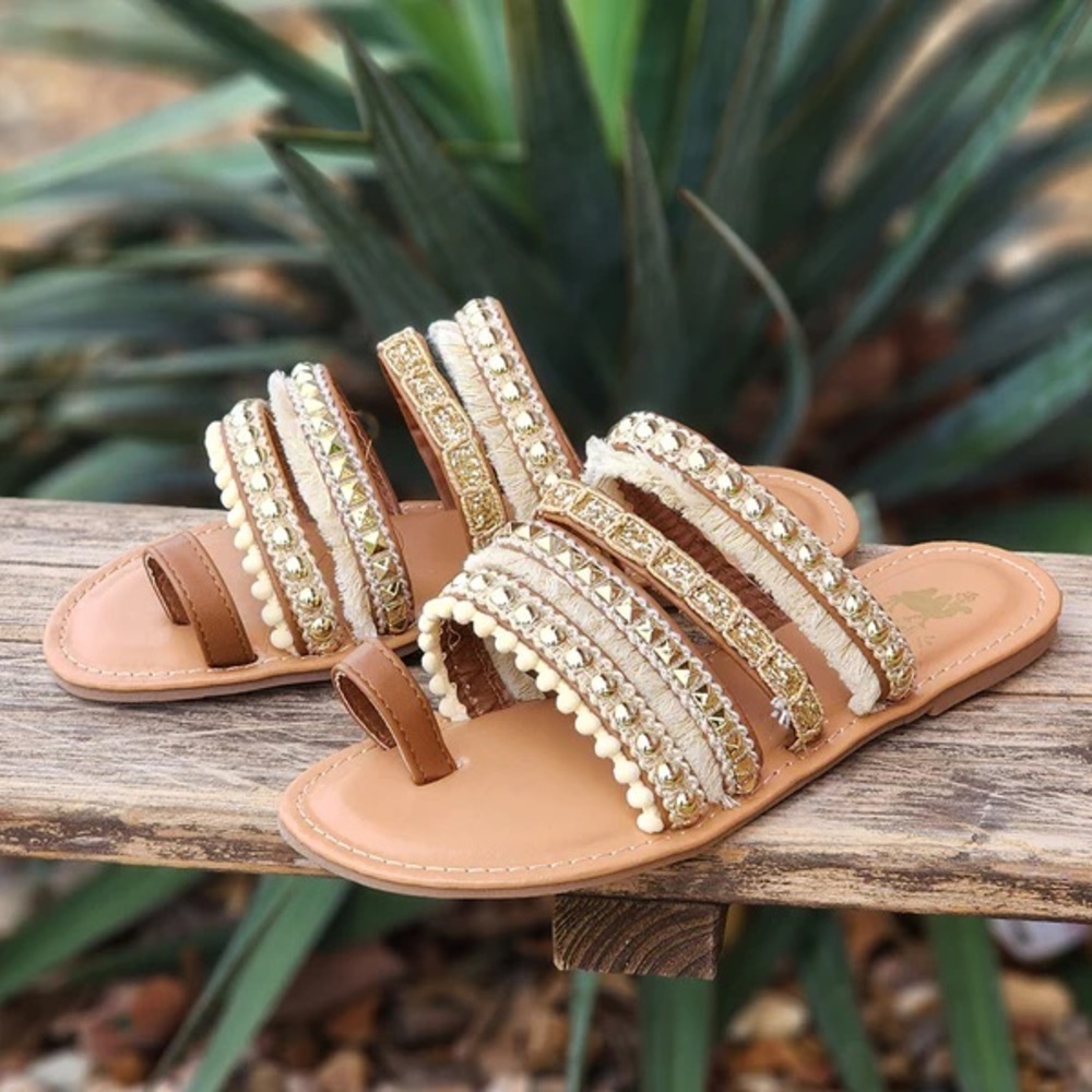 Gold Embellished Women's Sandals